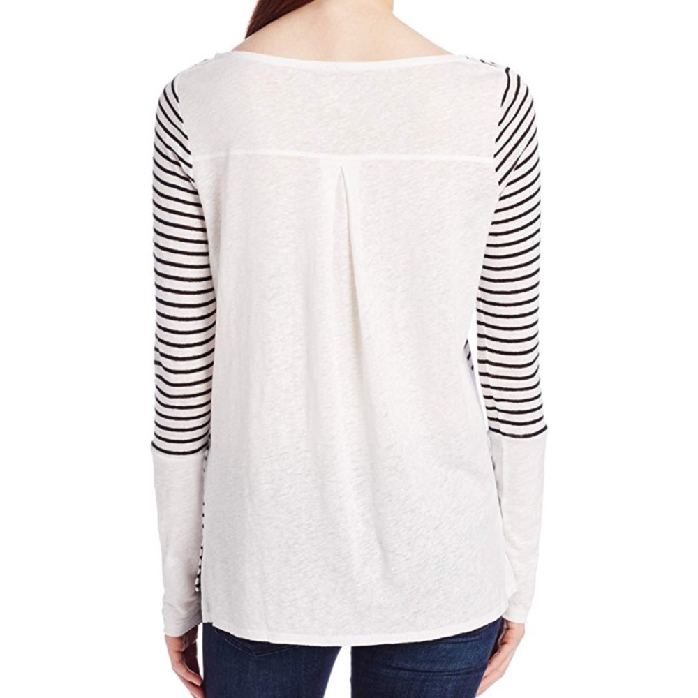 NYDJ tunic white black stripe long sleeve L - Picture 2 of 4